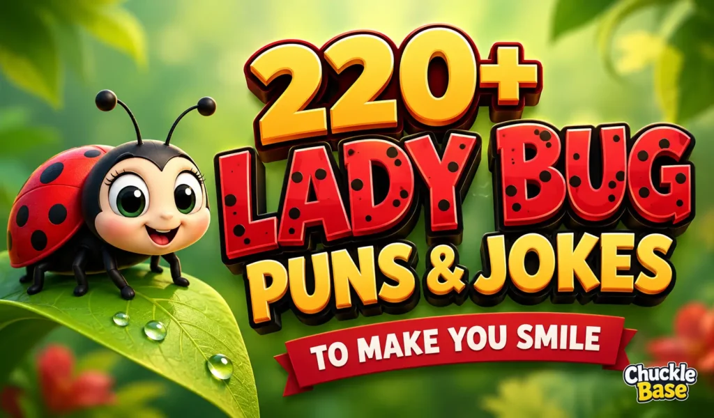 Cute ladybug cartoon for lady bug puns and jokes
