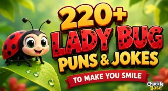 Cute ladybug cartoon for lady bug puns and jokes